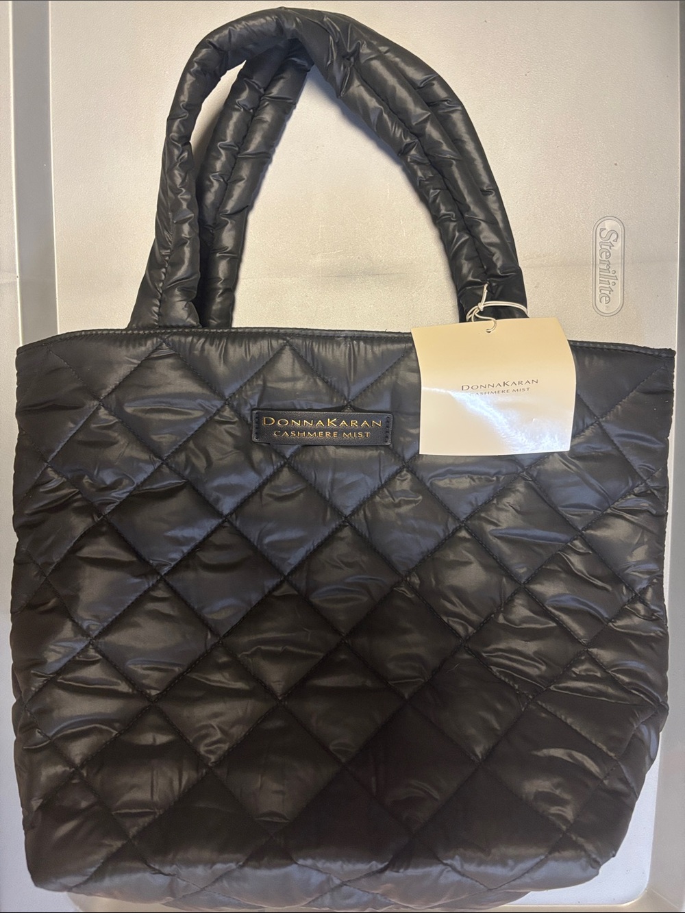 Donna Karan Black Quilted Puffer Tote